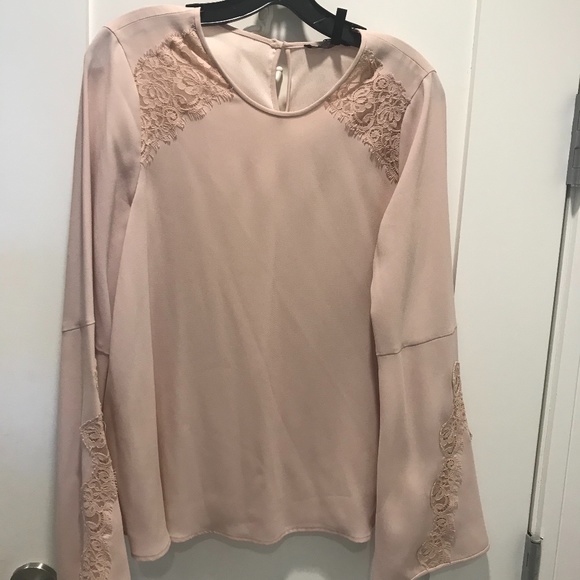BCBGMAXAZRIA CHRYSTIELS LACIE BARE PINK BLOUSE - Picture 1 of 12